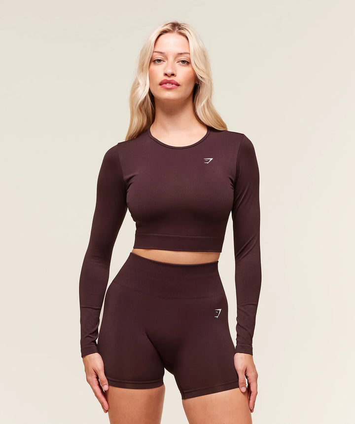GYMSHARK - Naadloze Crop Top met Lange Mouwen