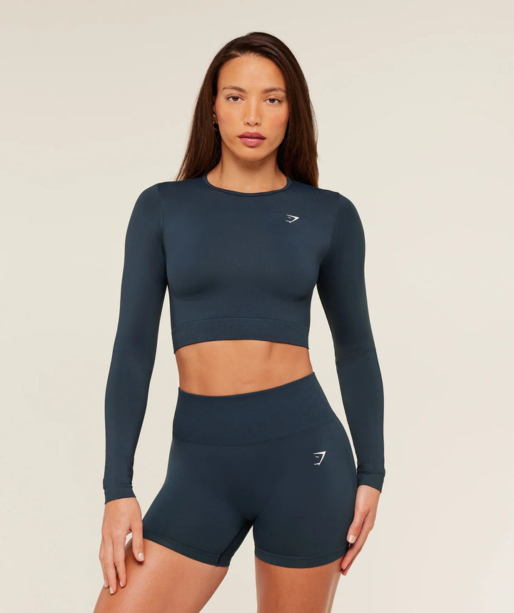 GYMSHARK - Naadloze Crop Top met Lange Mouwen